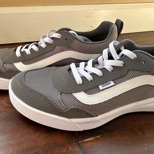 Vans Gray and White Mesh Low-Top Sneakers